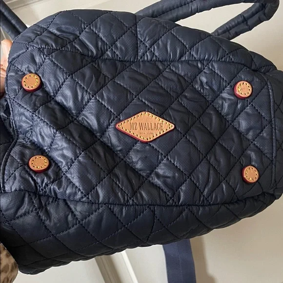 MZ Wallace Dark Blue Quilted Dawn Metro Quatro Tote - Picture 3 of 7